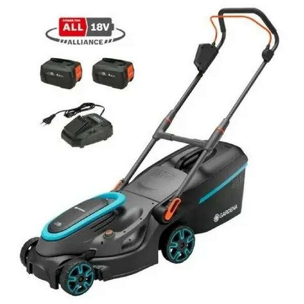 GARDENA Baterijska Kosilica PowerMax Set sa Dve Baterije i Brzim Punjacem Power For All Alliance 37cm/36V P4A