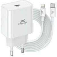 RIVACASE PS4101 WD5, 20W, USB-C / Lightning cable, White