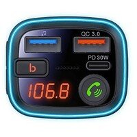 Xwave BT 20 FM transmiter za auto, BT, LED, USB, 3D Surround, USB-TypeC PD30W+QC3.0 brzo punjenje