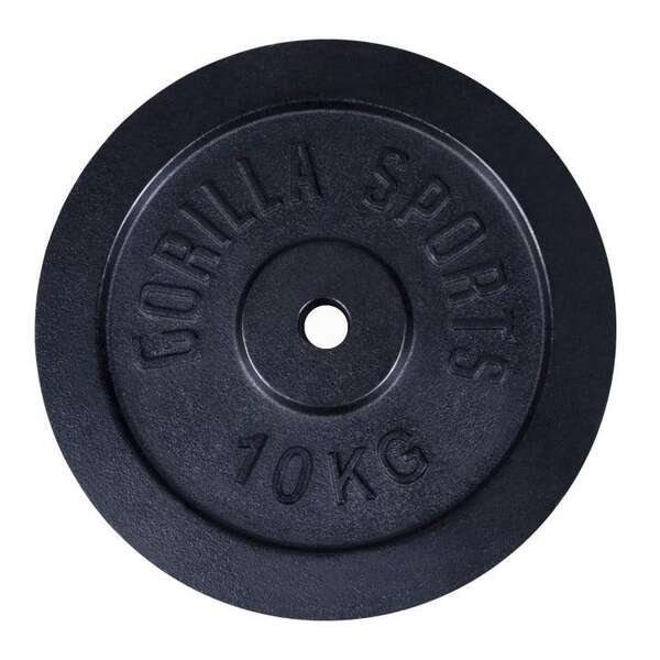 GORILLA SPORTS Teg od livenog gvozdja (10 kg / Crni)