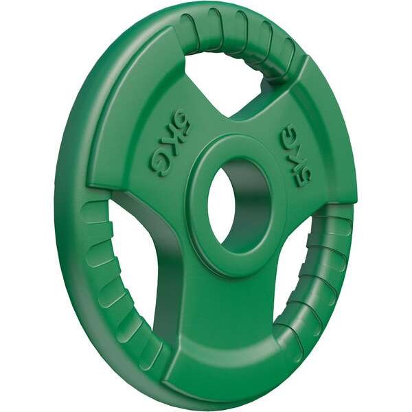 GORILLA SPORTS Gumirani olimpijski teg (5 kg / Tamnozeleni)
