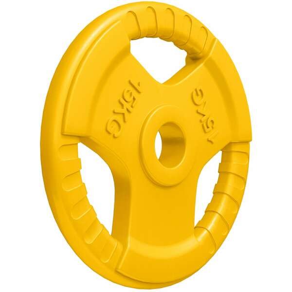 GORILLA SPORTS Gumirani olimpijski teg (15 kg / Zuti)