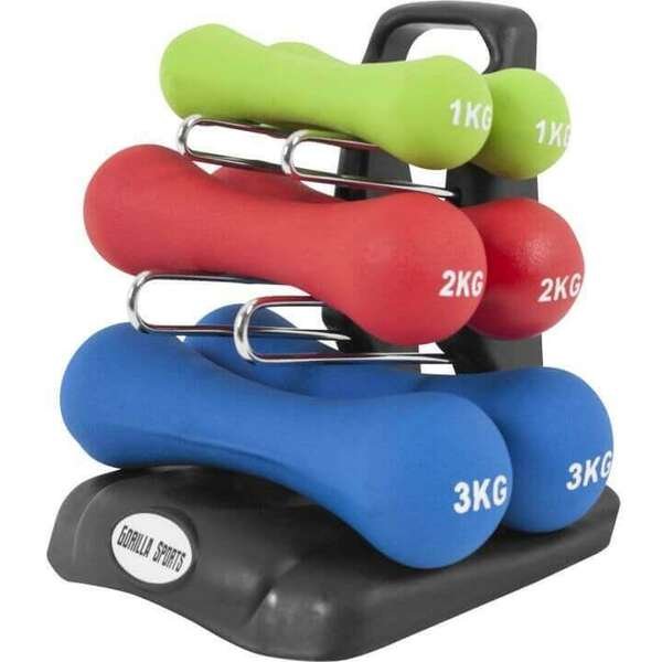 GORILLA SPORTS Set neopren bucica sa stalkom (12 kg)
