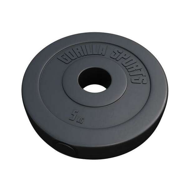 GORILLA SPORTS Plasticni olimpijski tegovi (5 kg)