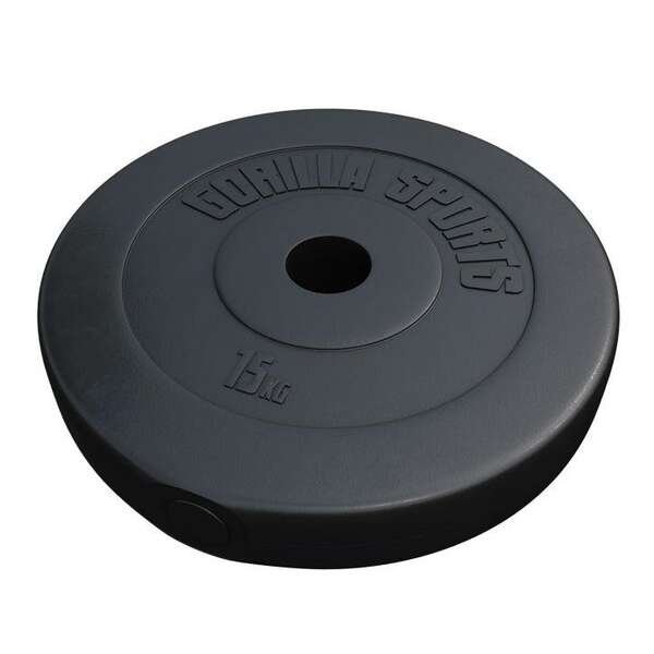 GORILLA SPORTS Plasticni olimpijski tegovi (15 kg)