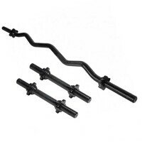 GORILLA SPORTS Kriva EZ sipka + 2 Kratke sipke sa zvezdastim maticama (Crna boja)