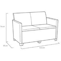 KETER Claire 2 seater sa box stolom grafit 