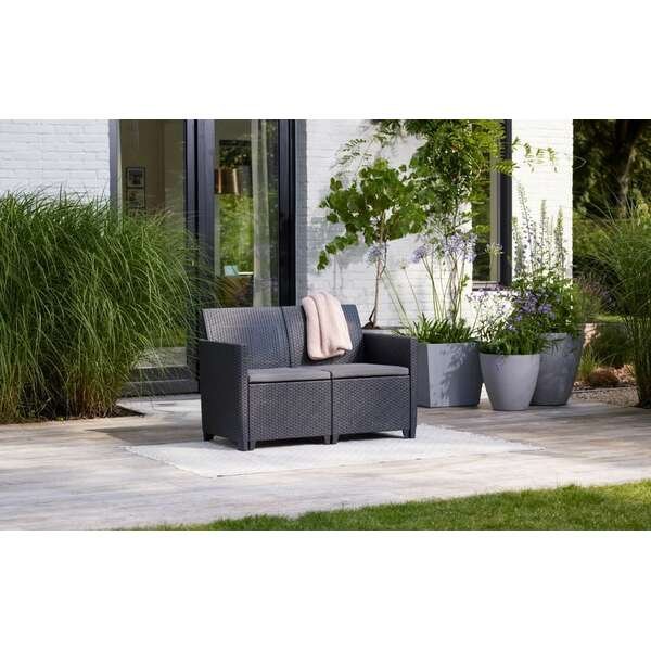 KETER Claire 2 seater sa box stolom grafit 