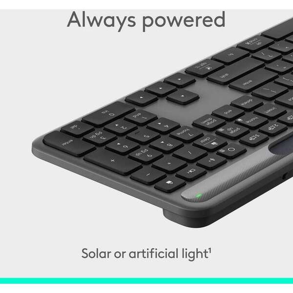LOGITECH K980 Signature Slim Solar + Wireless Graphite for Business 920-013779
