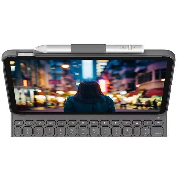 Logitech Slim Folio Keyboard Case for iPad (10th gen) - Grey - UK